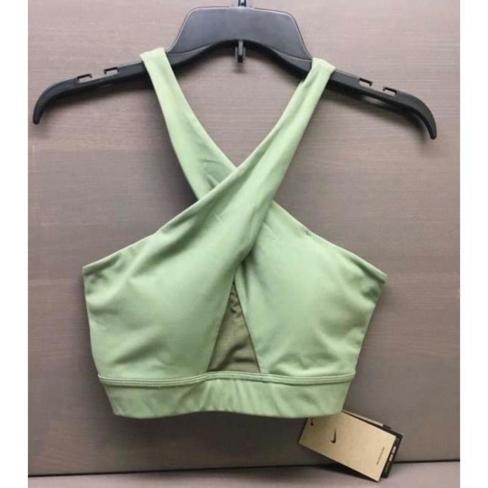Nike Dri-FIT Swoosh Wrap Sports Bra in Oil Green Medium Olive Size Small - Picture 2 of 4